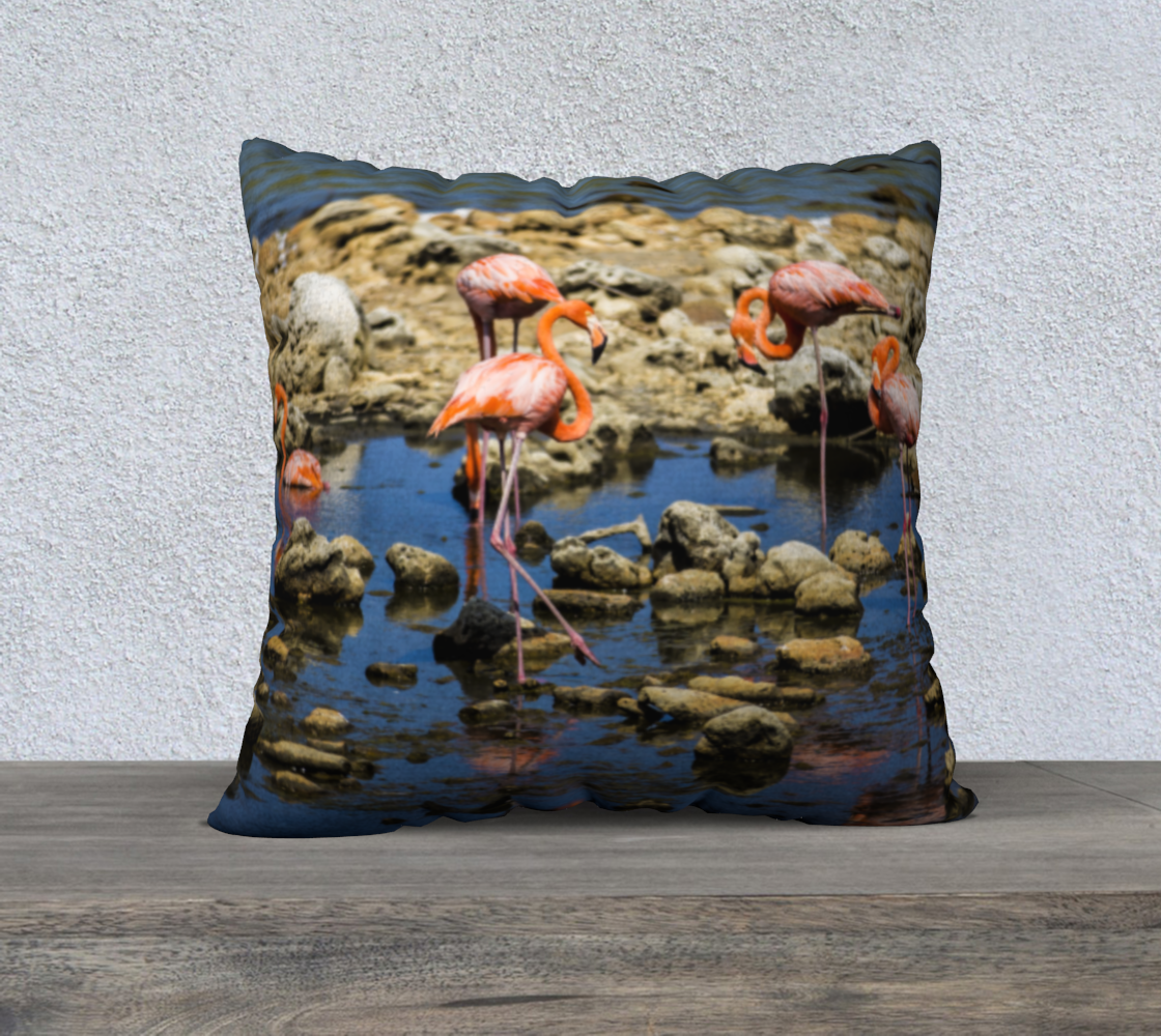 22x22 Pillow Case Flamingoo