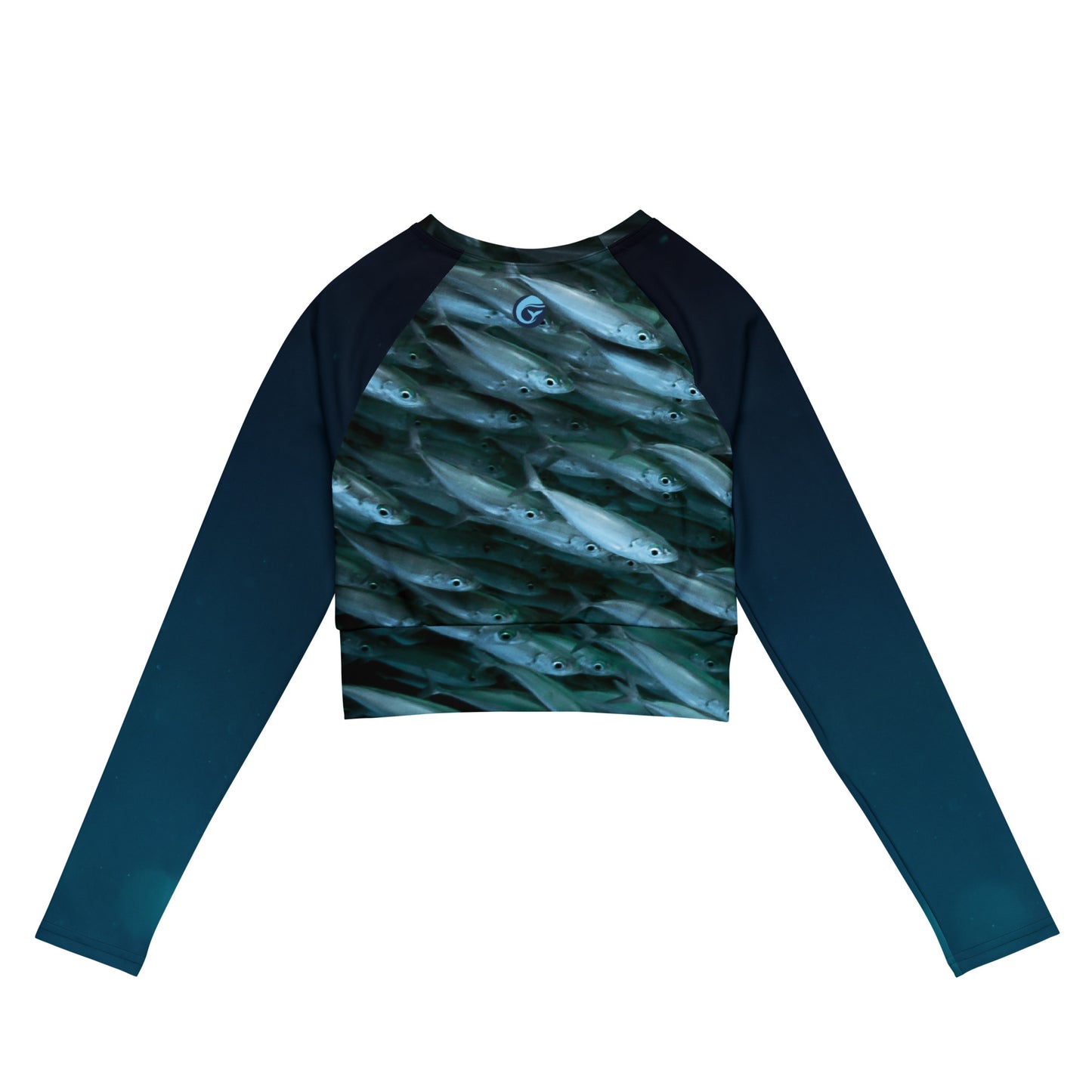 Recycled long-sleeve crop top