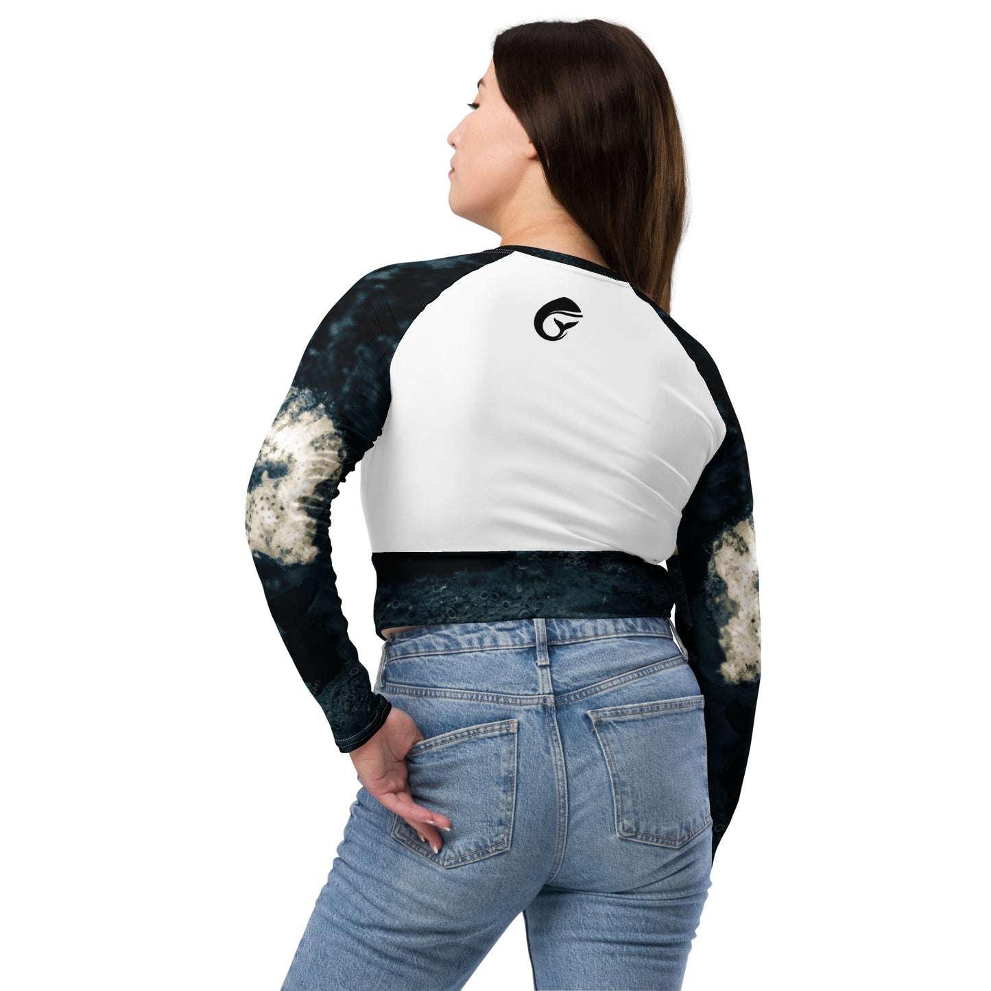 Seahorse long-sleeve crop top