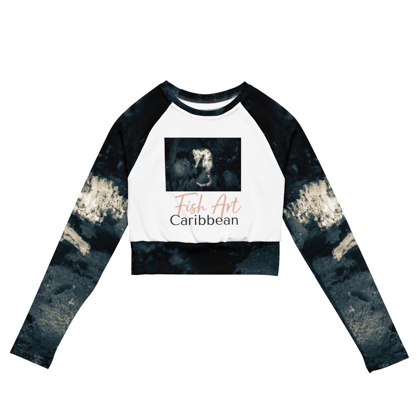 Seahorse long-sleeve crop top