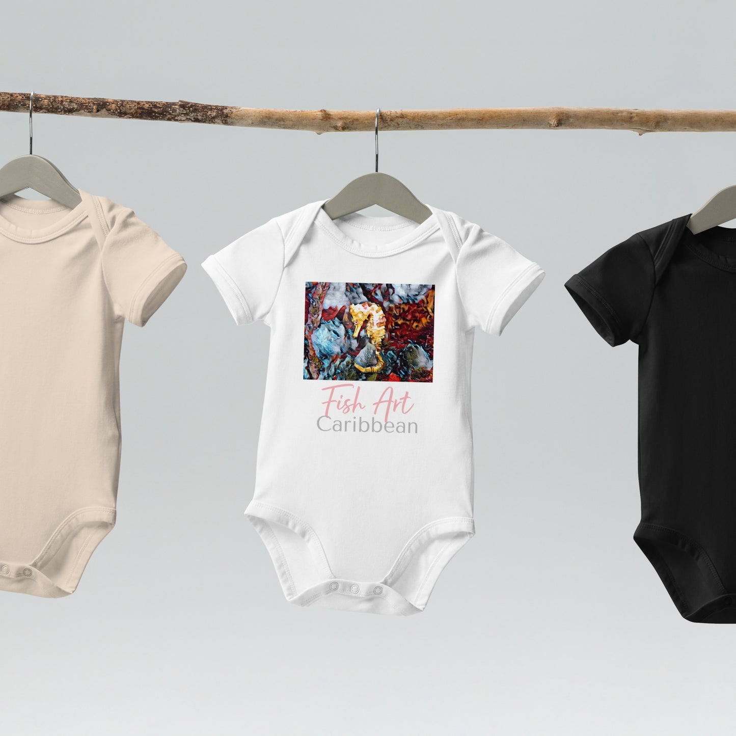 Hippocampus Organic cotton baby bodysuit