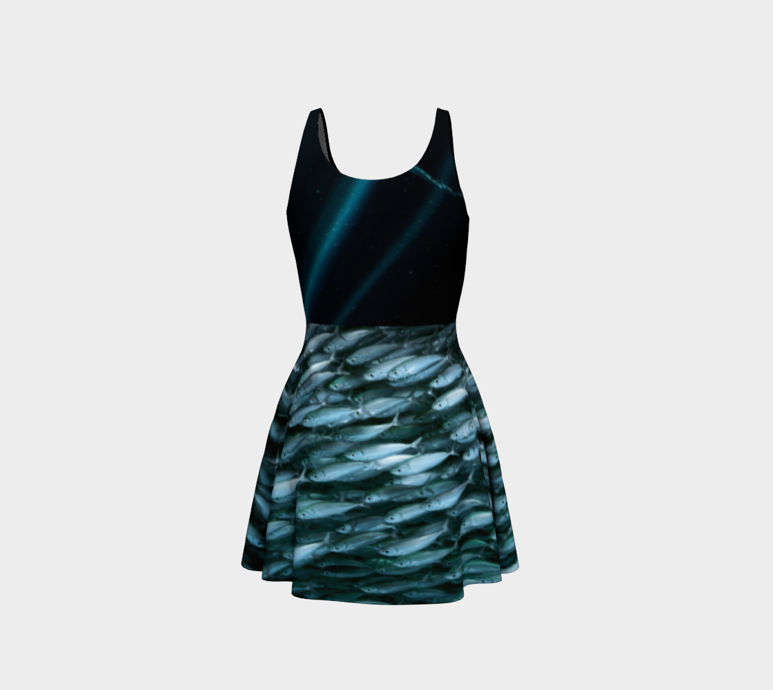 Fish blue 2 flare dress