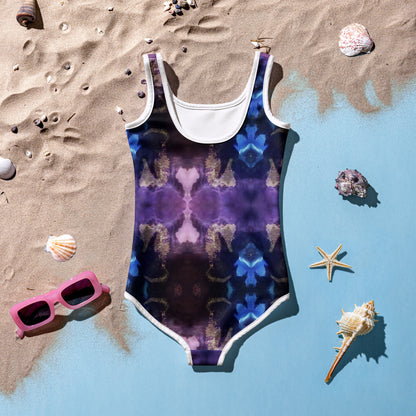 Kid Swimsuit purple seahorse