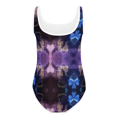 Kid Swimsuit purple seahorse