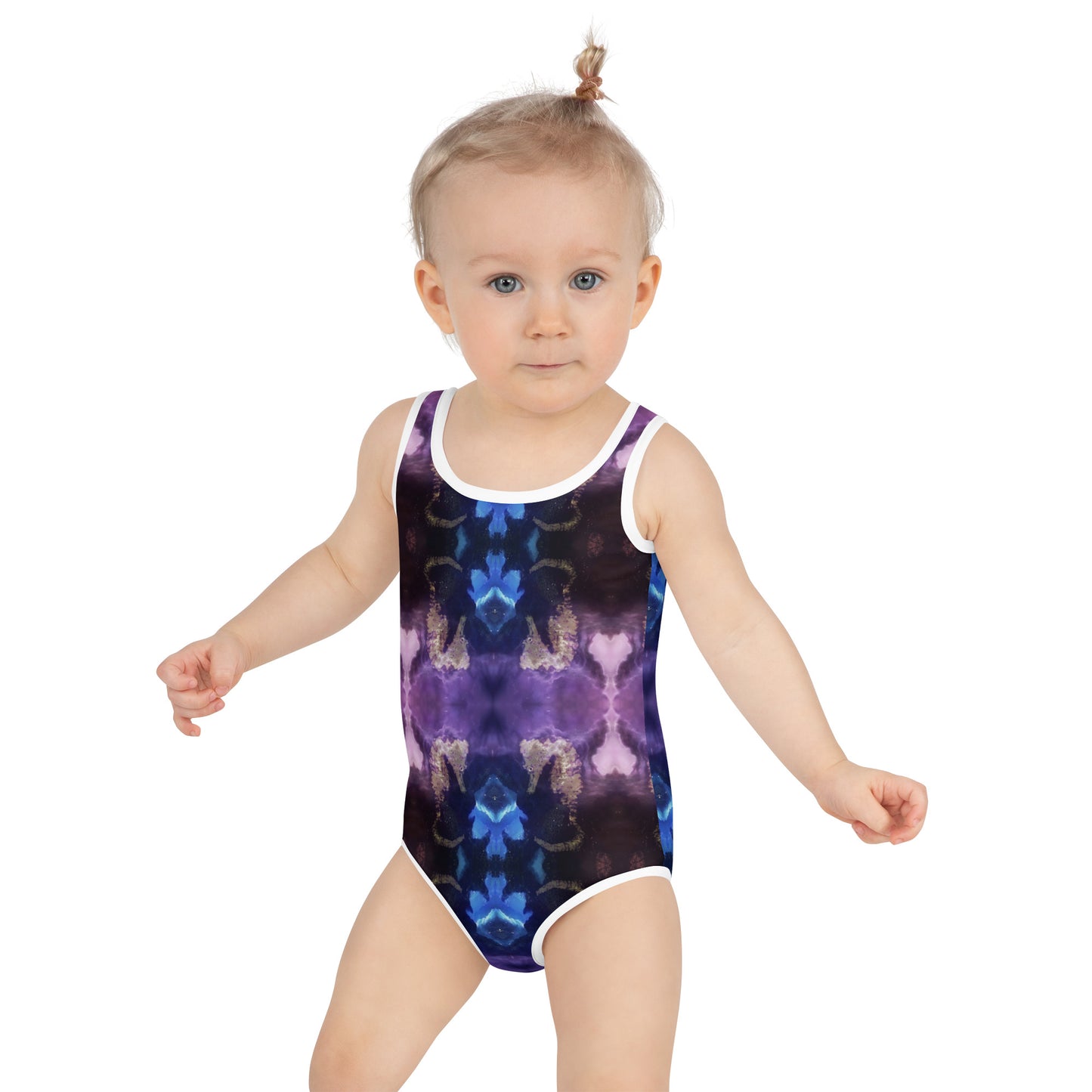 Kid Swimsuit purple seahorse