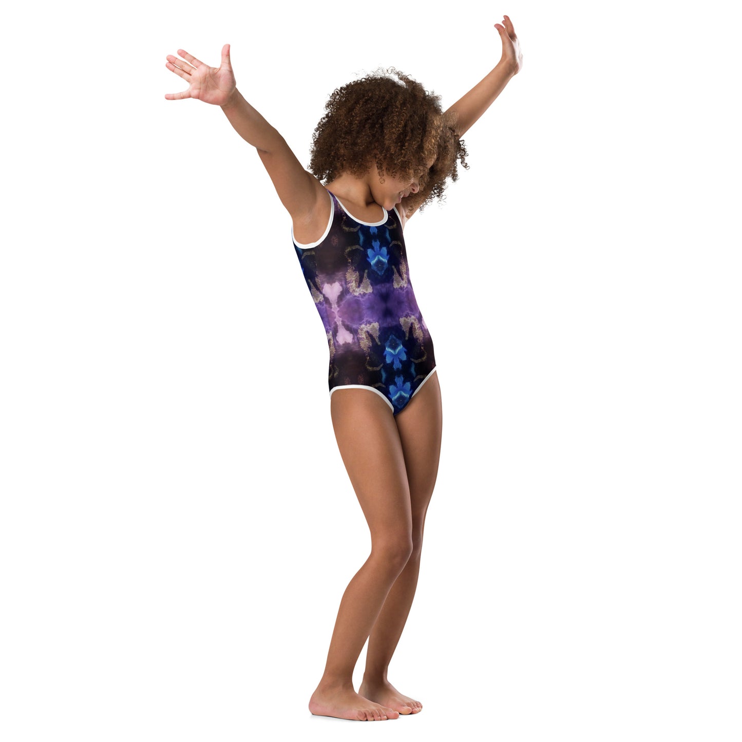 Kid Swimsuit purple seahorse