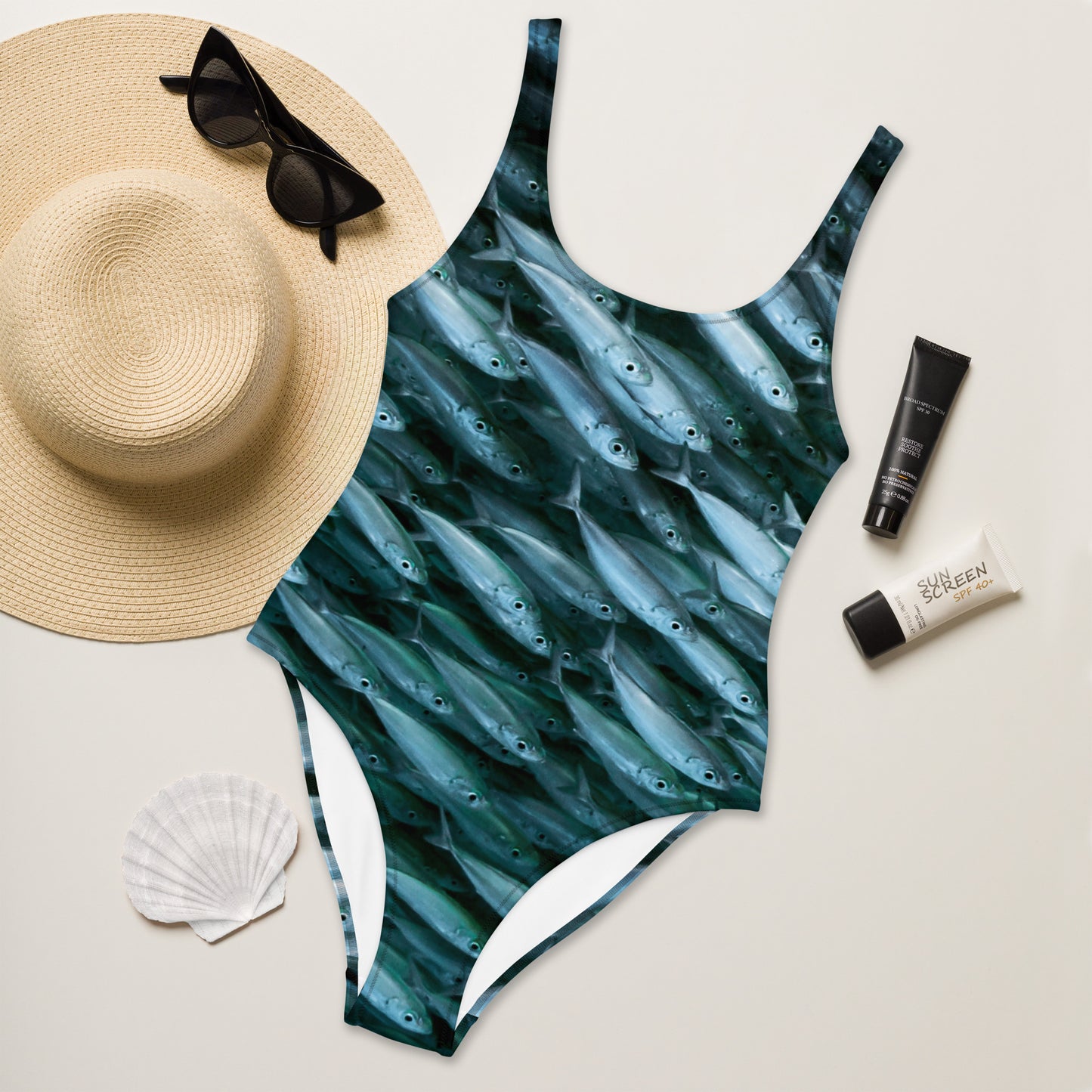 Fishblue One-Piece Swimsuit