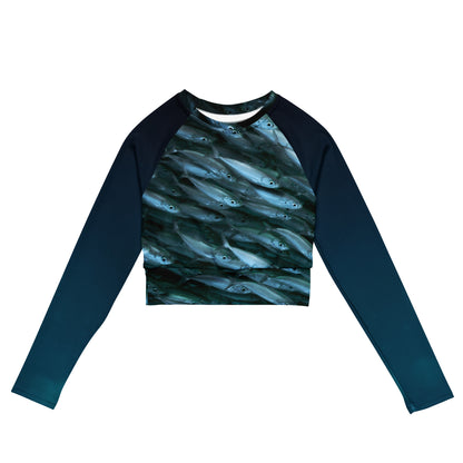 Recycled long-sleeve crop top