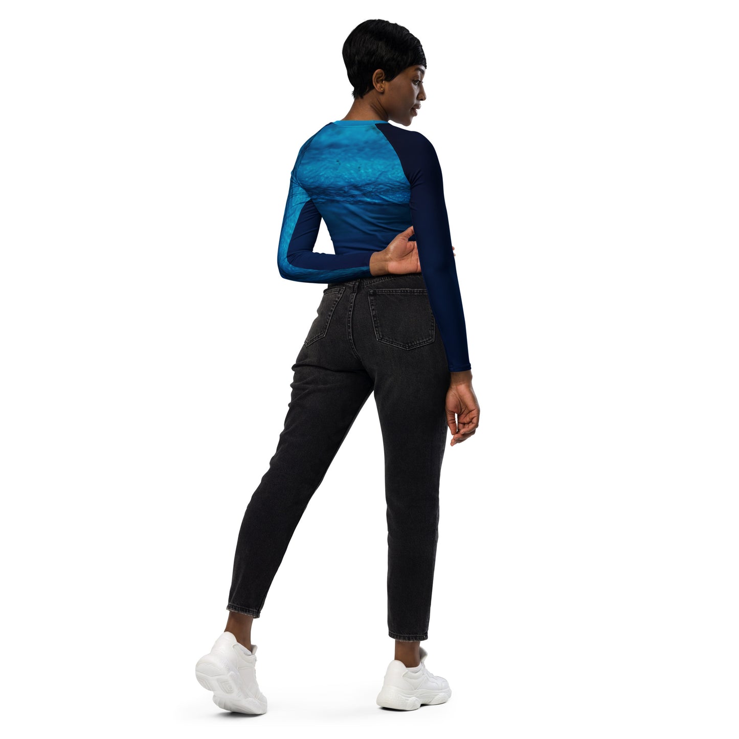 Recycled long-sleeve crop top