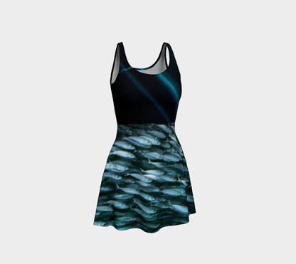 Fish blue 2 flare dress